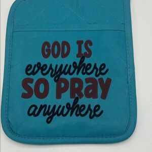 Inspirational Blue Pot Holder